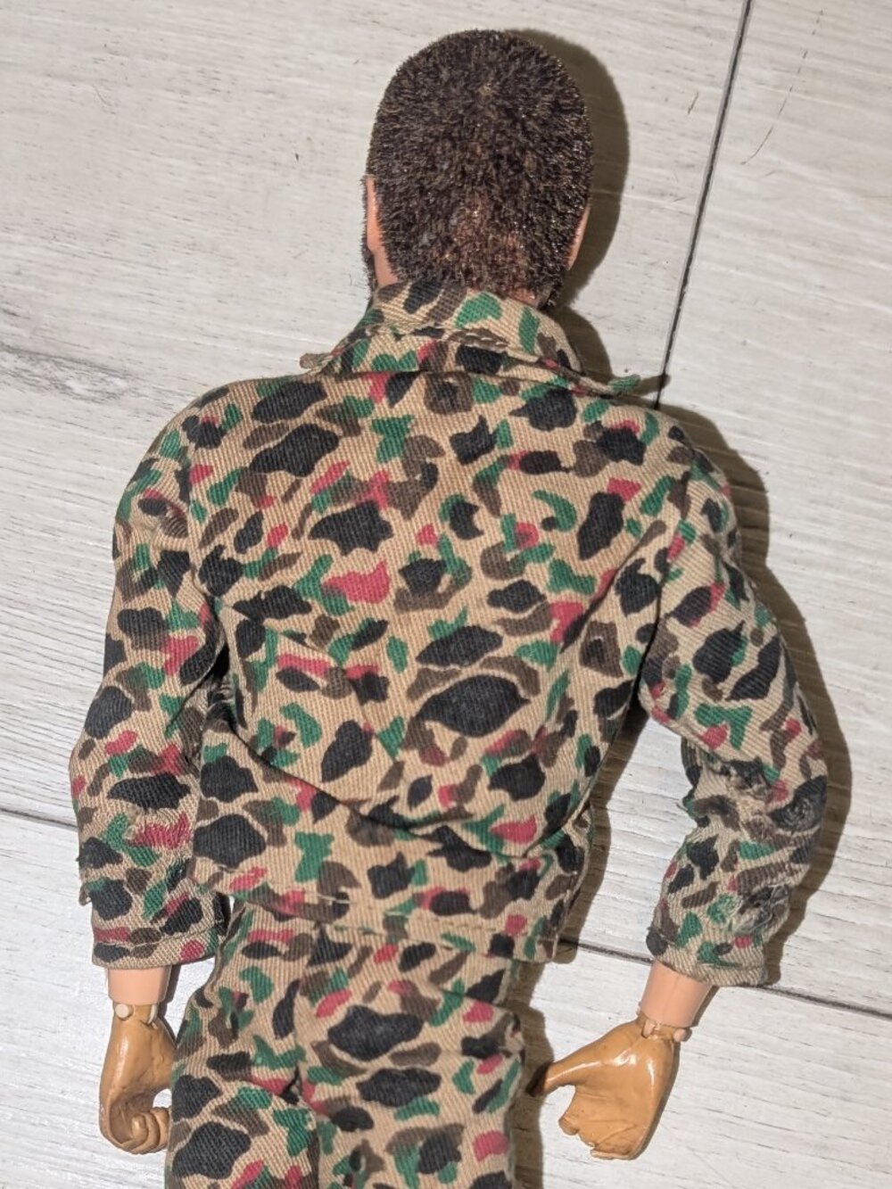Vtg ‘64 GI Joe Action Figure Hasbro W/ Camo Uniform Fuzzy Beard US - Picture 5 of 6